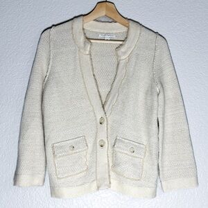Banana Republic Textured Cotton Knit Cardigan with Pockets Size M